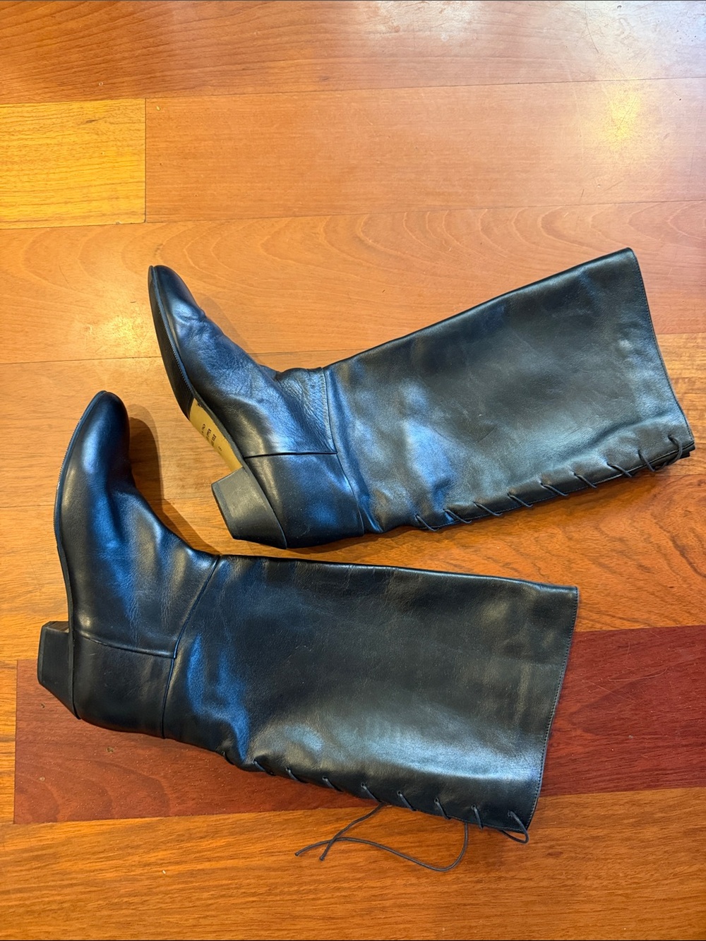 SUDINI, Black Leather Knee-High Women’s Boots, Made in Italy, Sz 8.5 B